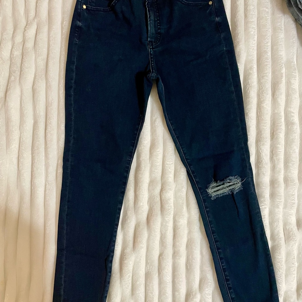 Express Dark Blue Skinny Jeans Sleek Fit